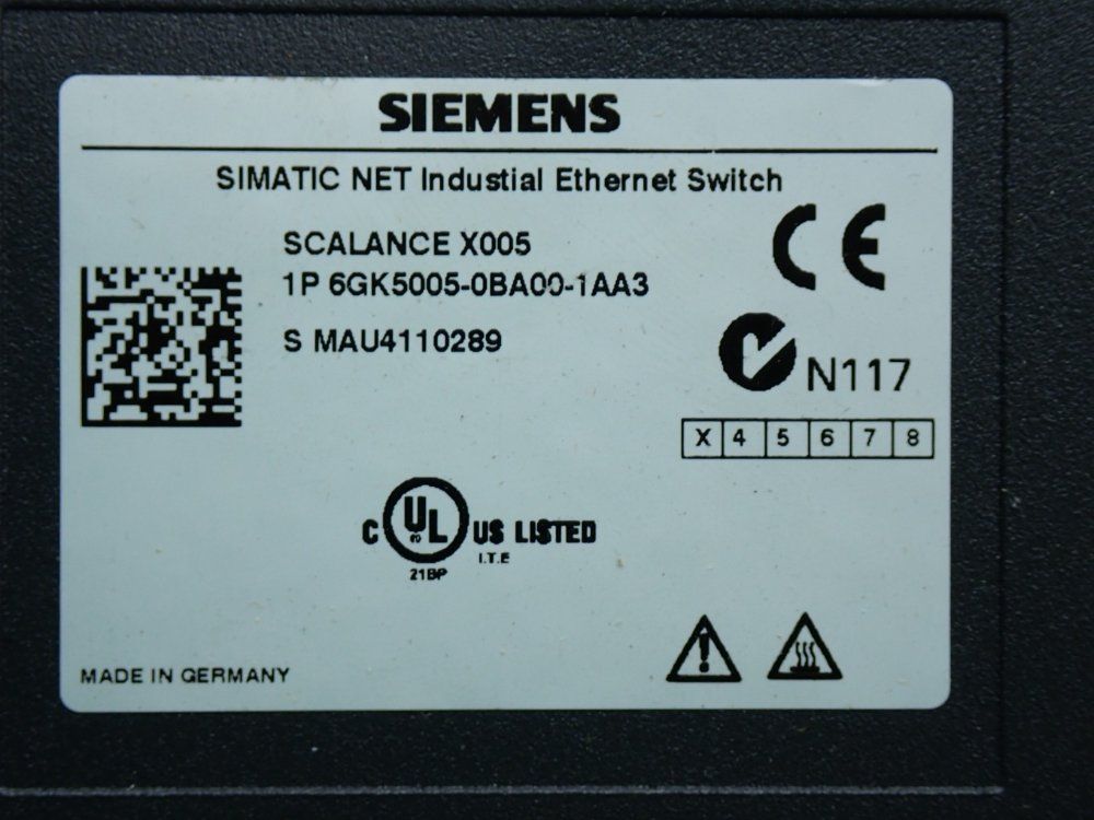 Siemens 5x 10/100 Mbit/s Rj45 Ports Scalance X005 Switch / Unmanaged - 6gk5005-0ba00-1aa3
