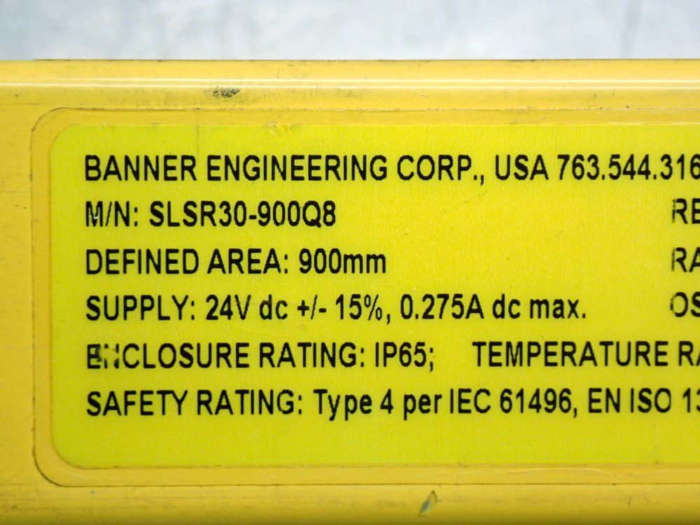 Banner 14/30-series Ez-screen Light Curtain Emitter & Receiver - Slsr30-900q8