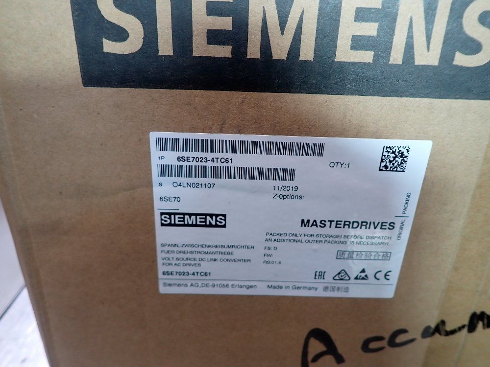 Siemens 510-650 Vdc, 15 Kw, 34 Amp Vector Control Inverter - 6se7023-4tc61