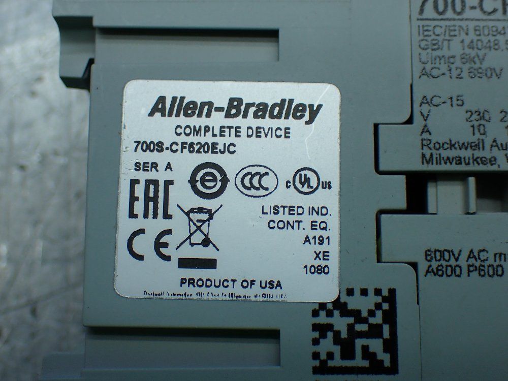 Allen-bradley Guardmaster Safety Control Relay. - 700s-cf620ejc