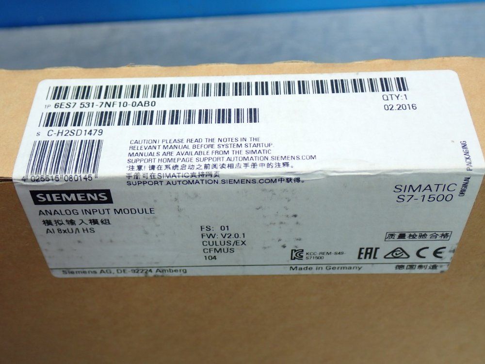 Siemens Simatic S7-1500 Analog Input Module - 6es7531-7nf10-0ab0