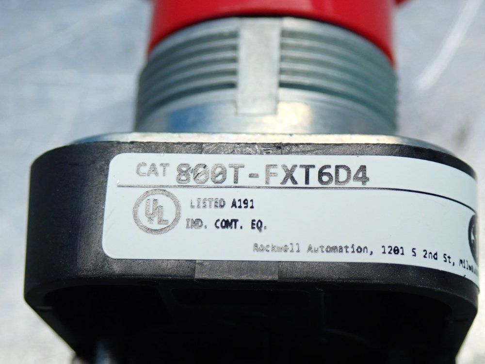 Allen Bradley 30mm E-stop Two-position Button - 800t-fxt6d4