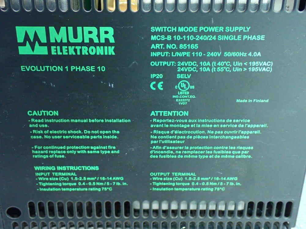Murr Elektronik Power Supply Unit - 85165