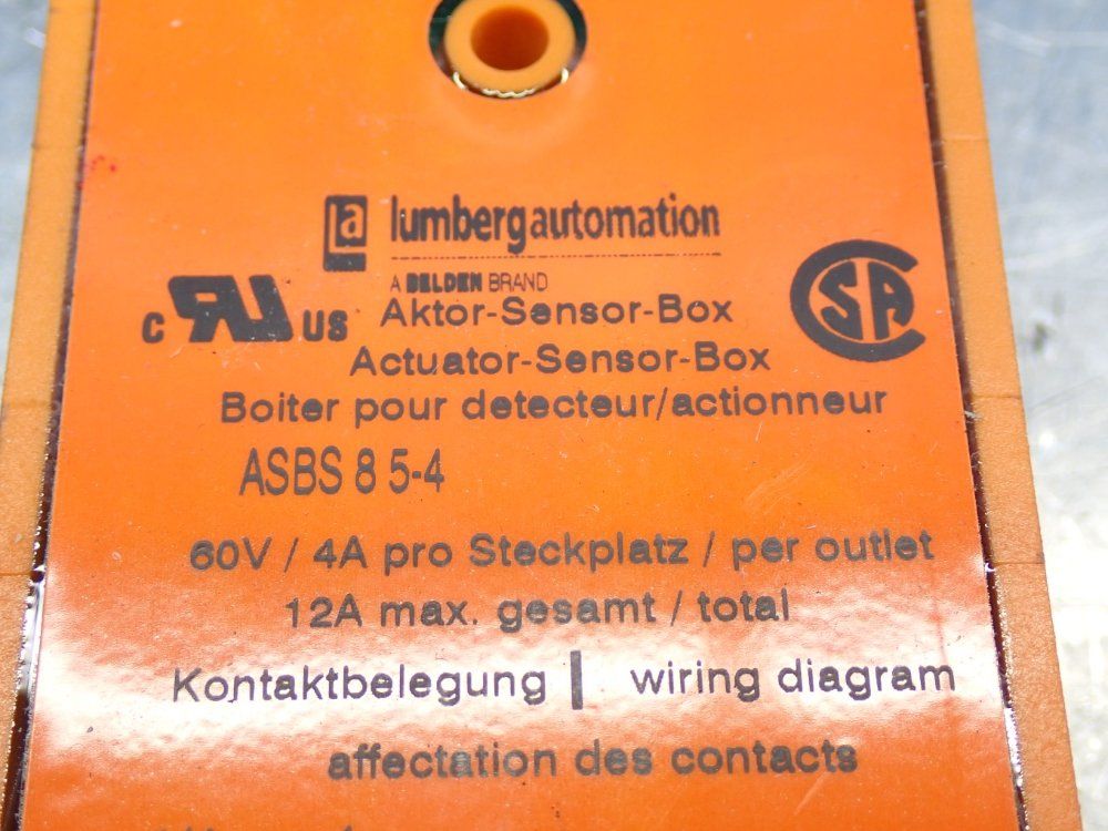 Lumberg Automation Pluggable Actuator/sensor Distribution Box - Asbs 8 5-4