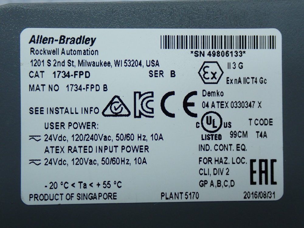 Allen Bradley Point I/o Field Distributor Module - 1734-fpd