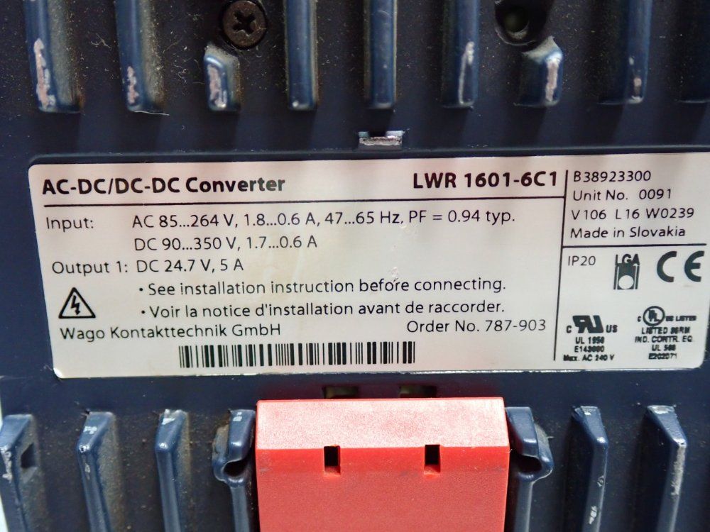 Wago Dc Power Supply Converter, 2pcs - Lwr1601-6c1