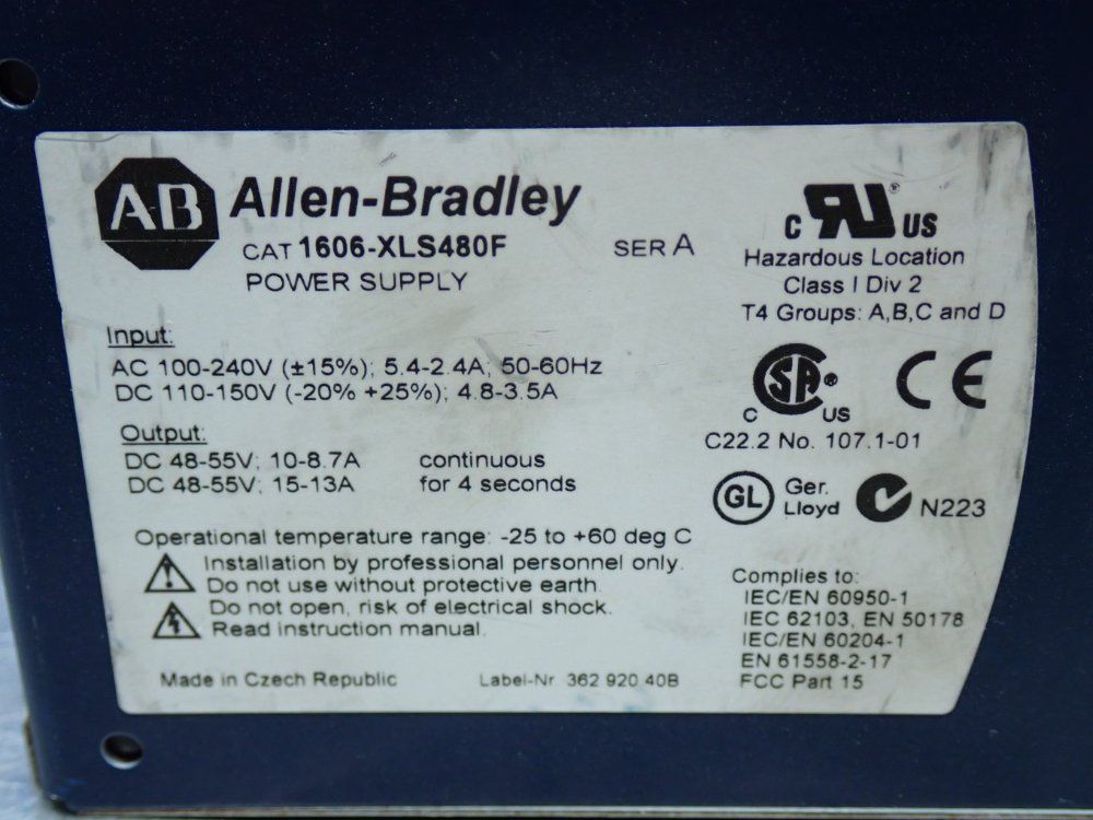 Allen Bradley 1606-xls-series Industrial Power Supply Unit - 1606-xls480f
