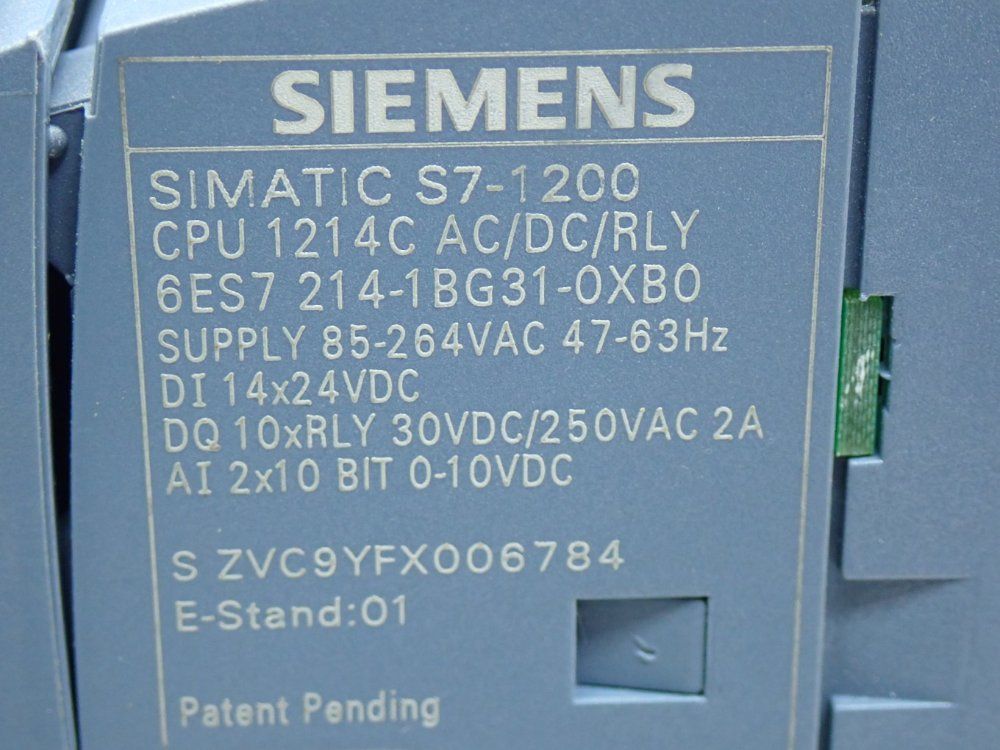 Siemens Simatic S7-1200 Compact Cpu Unit - 6es7214-1bg31-0xb0