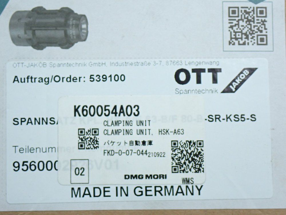 Ott Jakob Clamping Unit - Fkd-0-07-044
