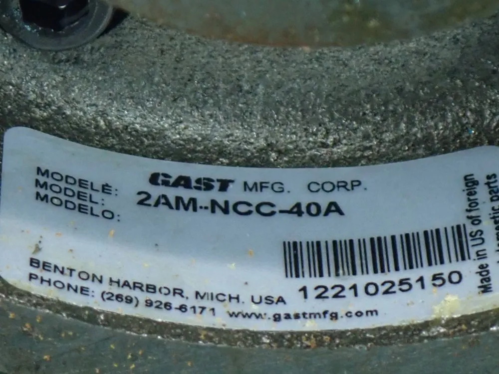 Gast 3000rpm Rotary Vane Air Motor Unit - 2am-ncc-40a