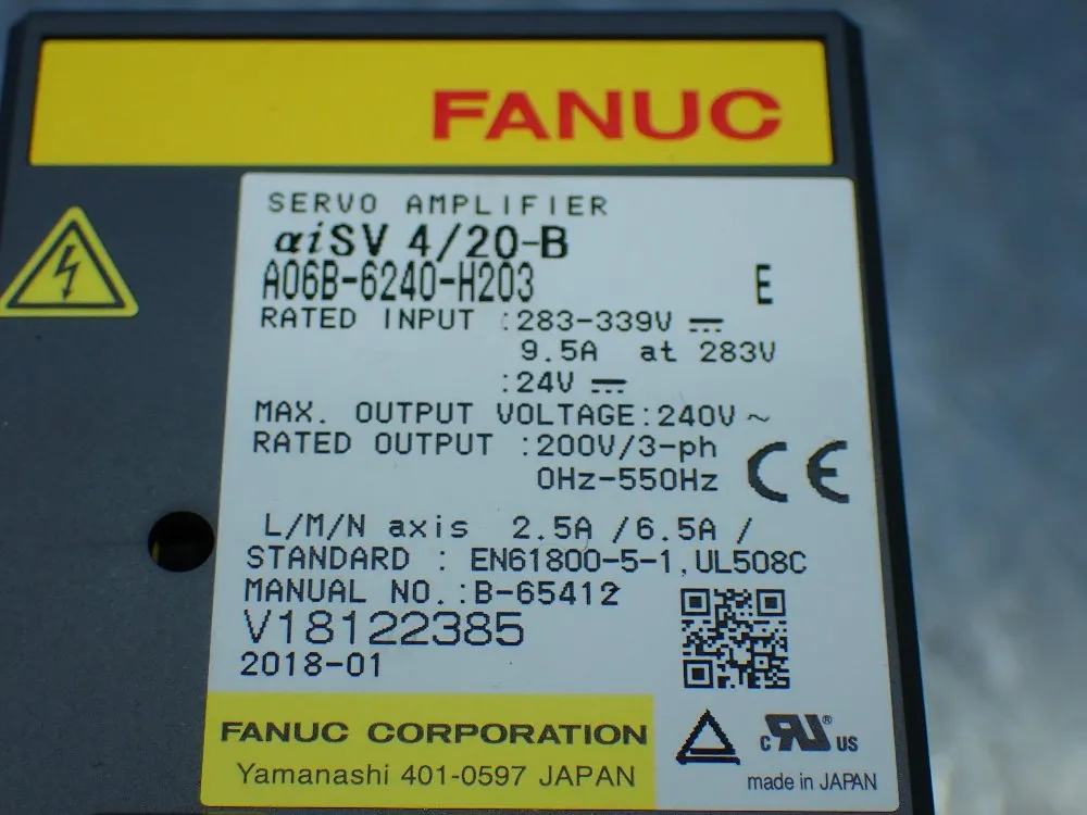 Fanuc Servo Amplifier. - A06b-6240-h203