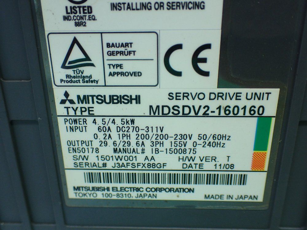 Mitsubishi Ac Servo Drive. - Mdsdv2-160160