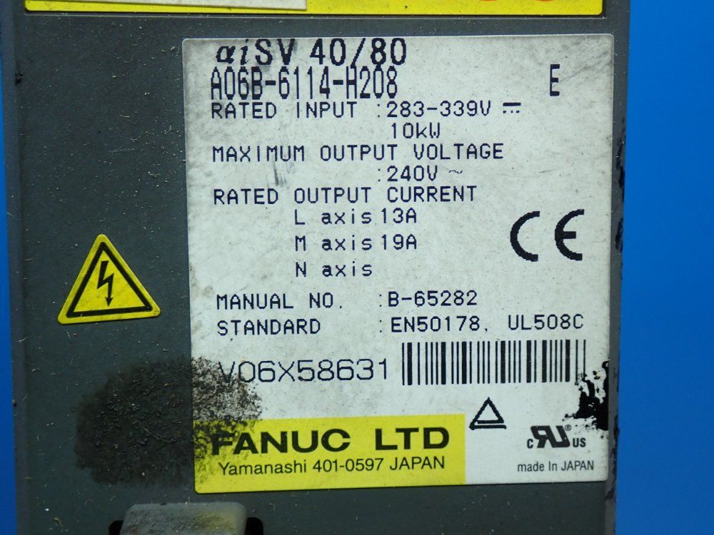 Fanuc Dual Axis Servo Drive Servo Amplifier - A06b-6114-h208