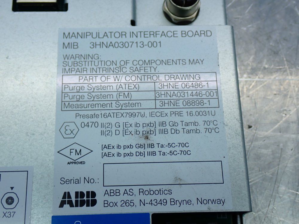 Abb Mib Manipulator Interface Board - 3hna030713-001
