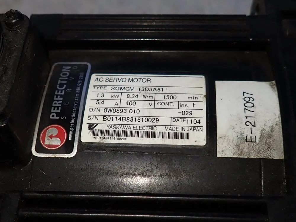 Yaskawa 1.3 Kw Servo Motor - Sgmgv-bd3a61