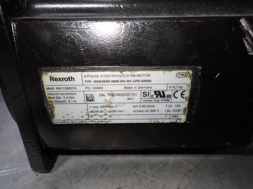 Rexroth Msk060b-0600-nn-m1-up0-nnnn Permanent Magnet Motor - Msk060b-0600-nn-m1-up0-nnnn