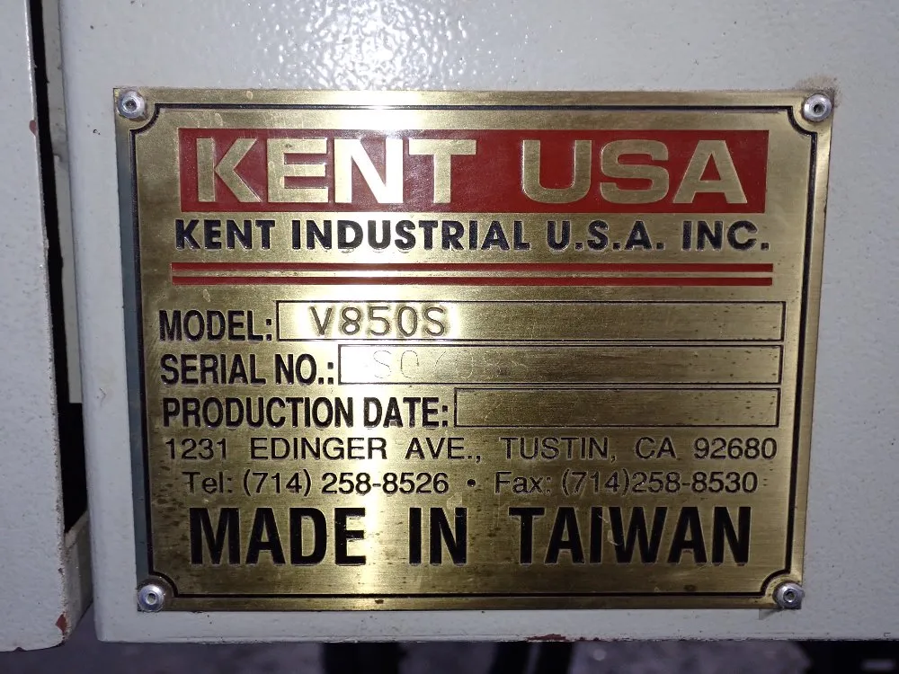 Kent Usa 20" X 39 1/2" 2007 Kent Usa V850s Cnc Vmc - V850s