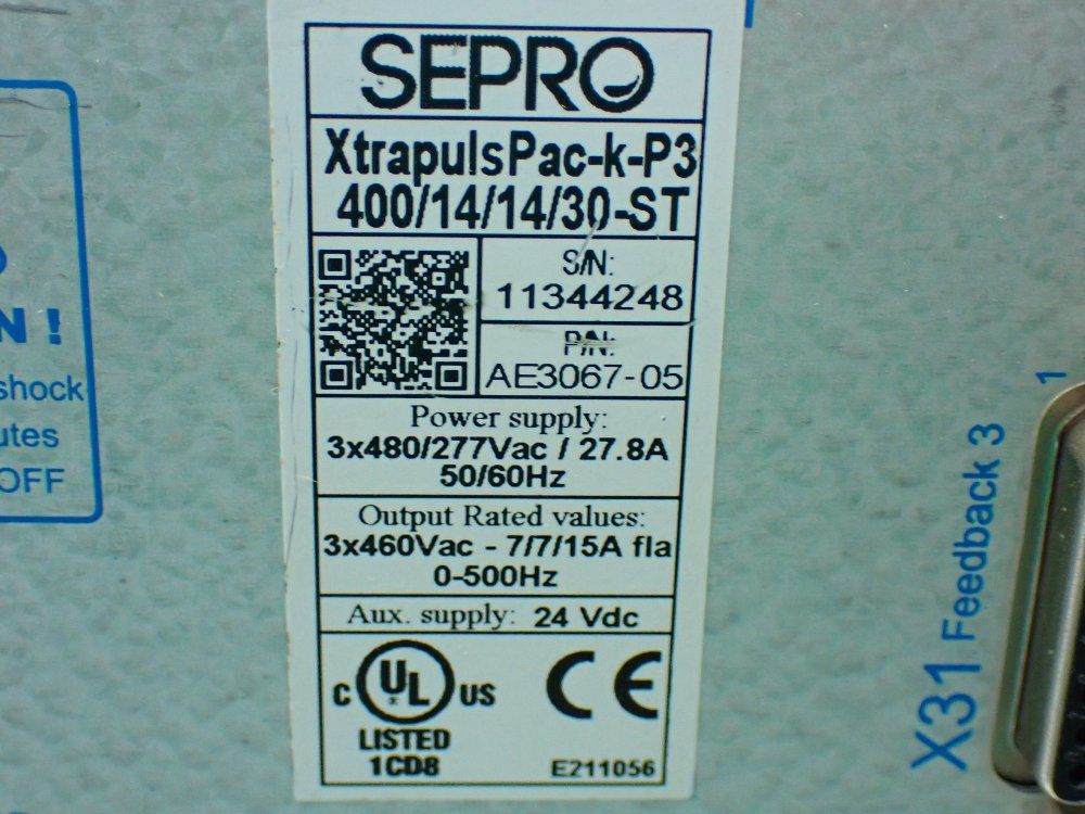 Sepro Servo Drive. Xtrapulspac-k-p3 400/14/14/30-st - Ae3067-05