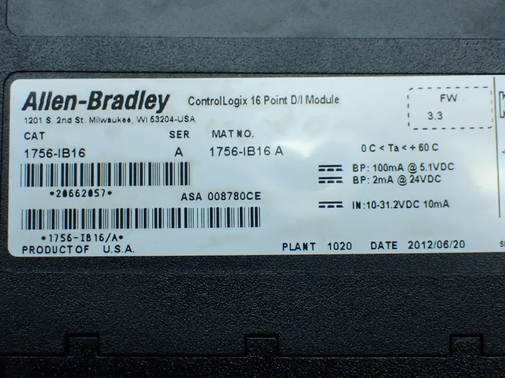 Allen-bradley Controllogix 17-slot Chassis With Psu And I/o Modules - 1756-a17