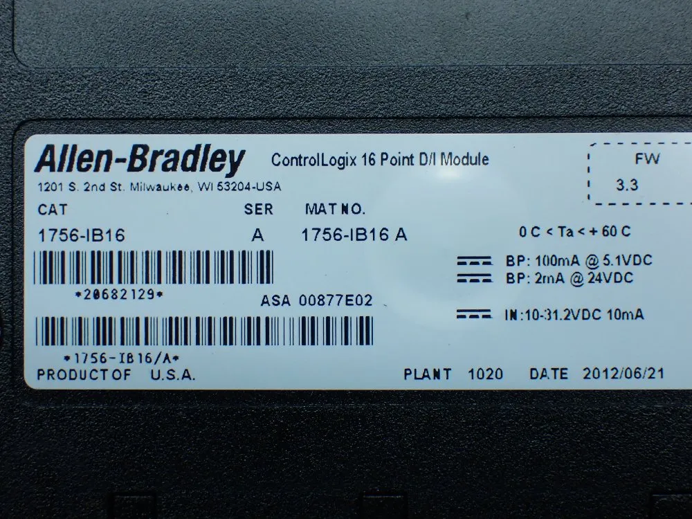 Allen-bradley Controllogix 17-slot Chassis With Psu And I/o Modules - 1756-a17