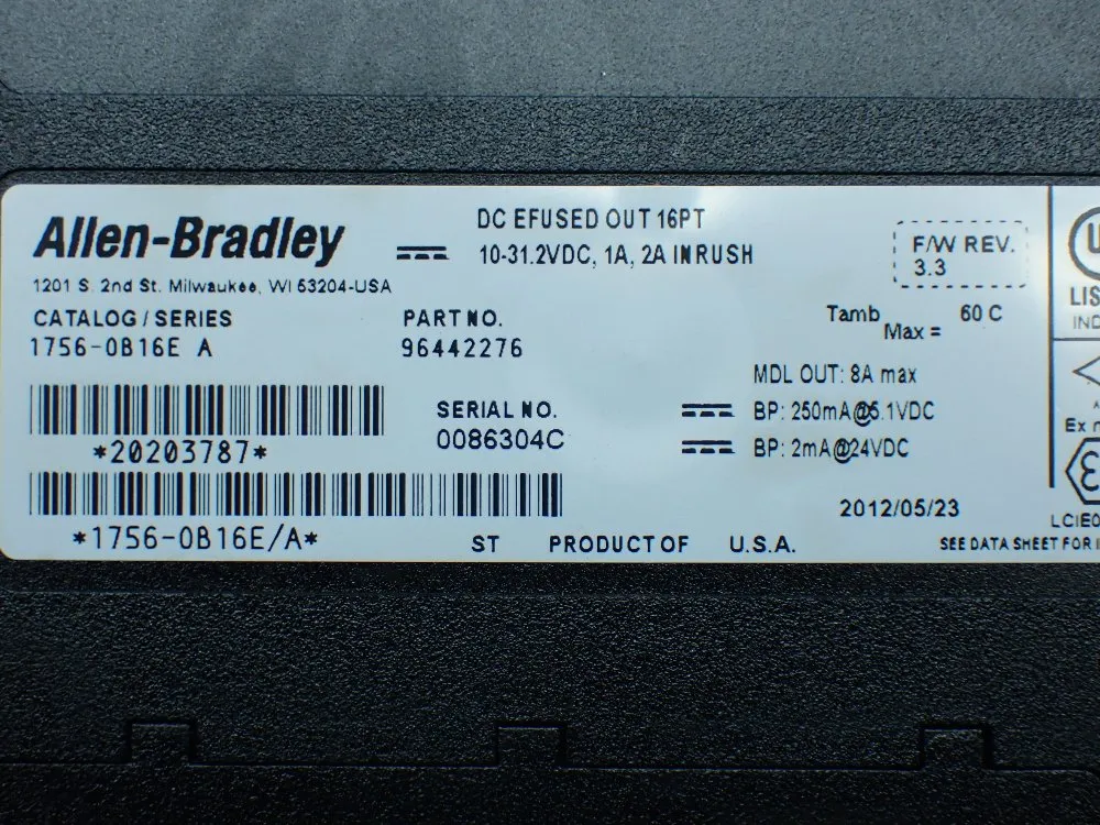 Allen-bradley Controllogix 17-slot Chassis With Psu And I/o Modules - 1756-a17