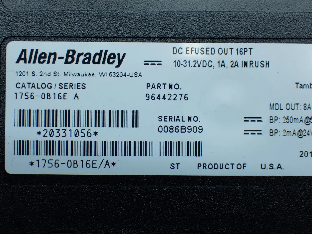 Allen-bradley Controllogix 17-slot Chassis With Psu And I/o Modules - 1756-a17