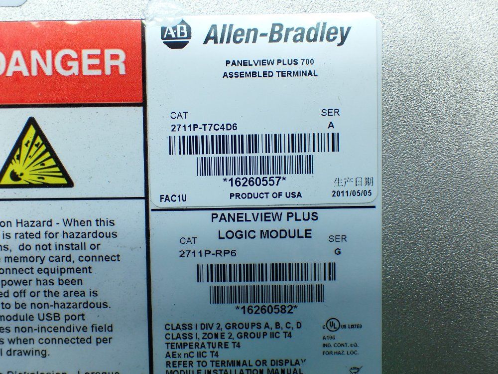 Allen-bradley Panelview Plus Operator Panel - 2711p-t7c4d6