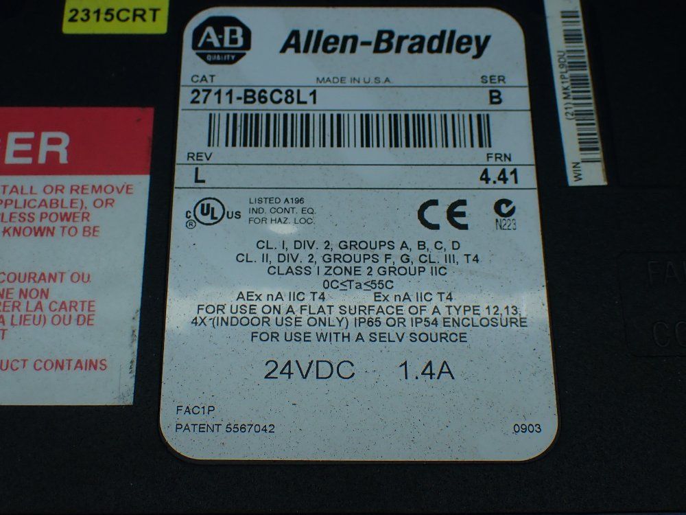 Allen-bradley Panelview 600 Operator Panel. - 2711-b6c8l1