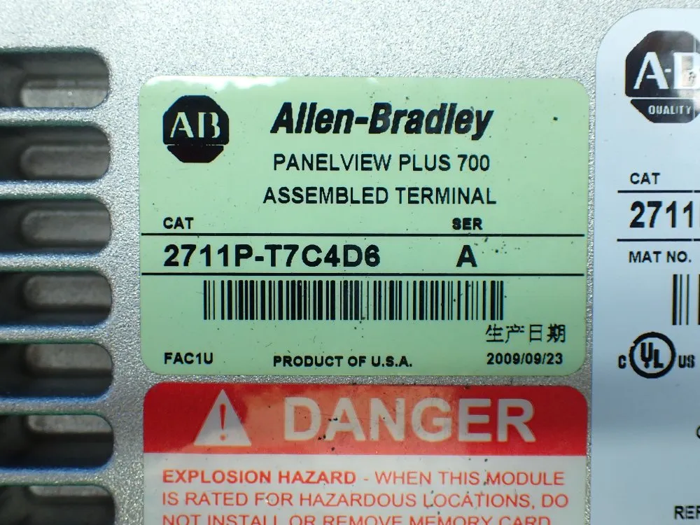 Allen-bradley Panelview Plus 700 Operator Panel Interface - 2711p-t7c4d6