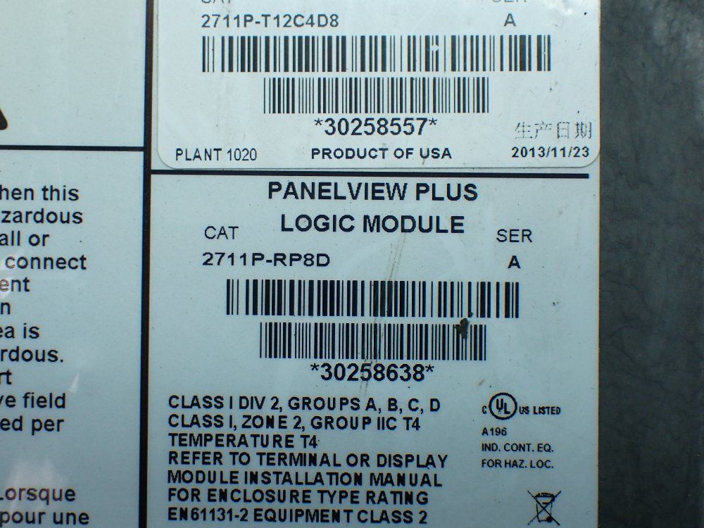 Allen-bradley Panelview Plus 1250 Operator Panel - 2711p-t12c4d8