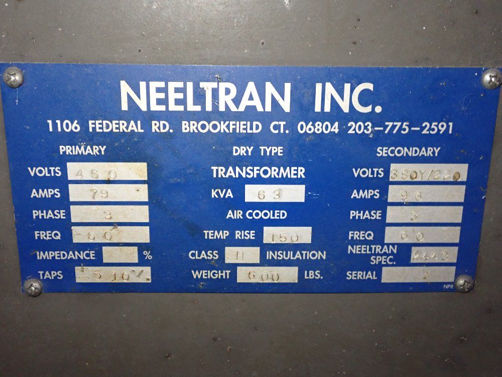 Necltran Inc 63 Kva 63 Kva Transformer