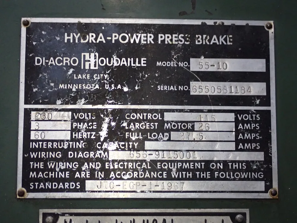 Di-acro Press Brake - 55-10