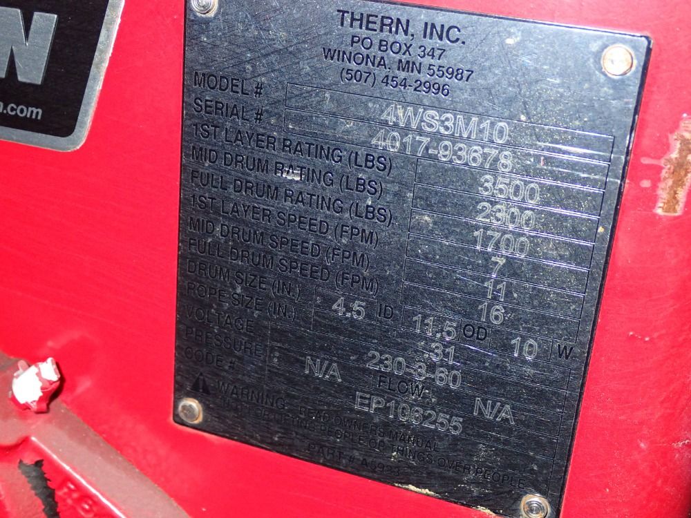 Thern 3500 Lbs Winch - 4wms3m10