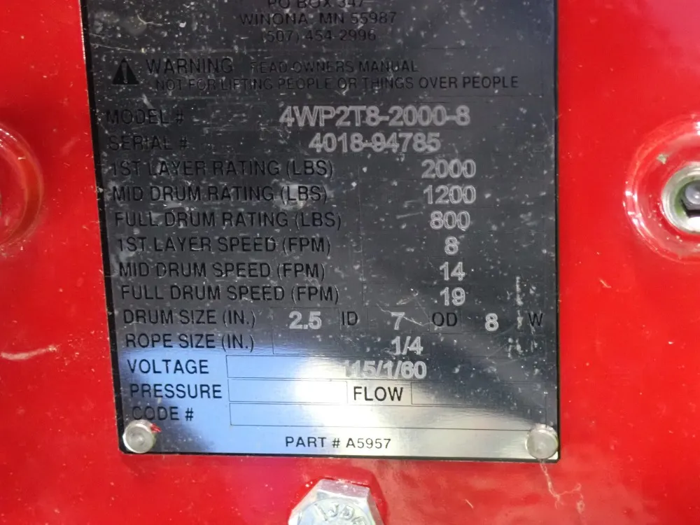 Thern 2000 Lbs Winch - 4wp2t8-2000-8