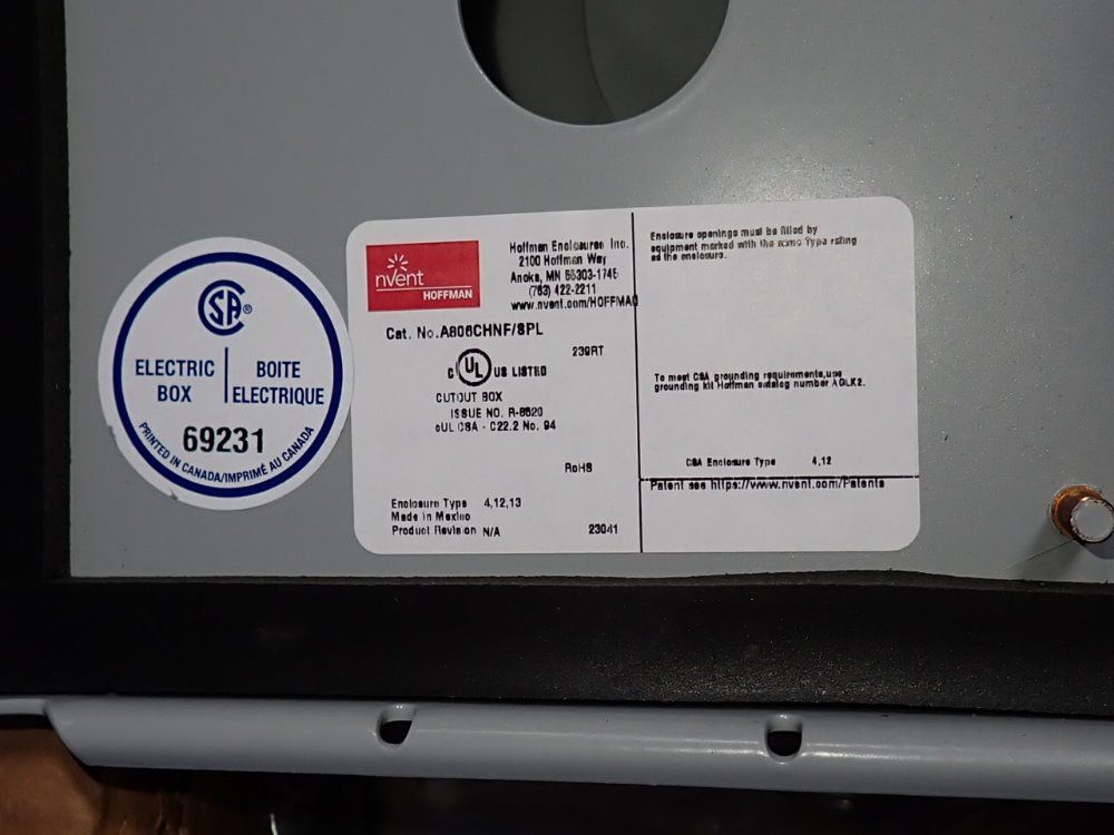 Hoffman 8"x6"x3 1/2" Electrical Enclosures - A806chnf