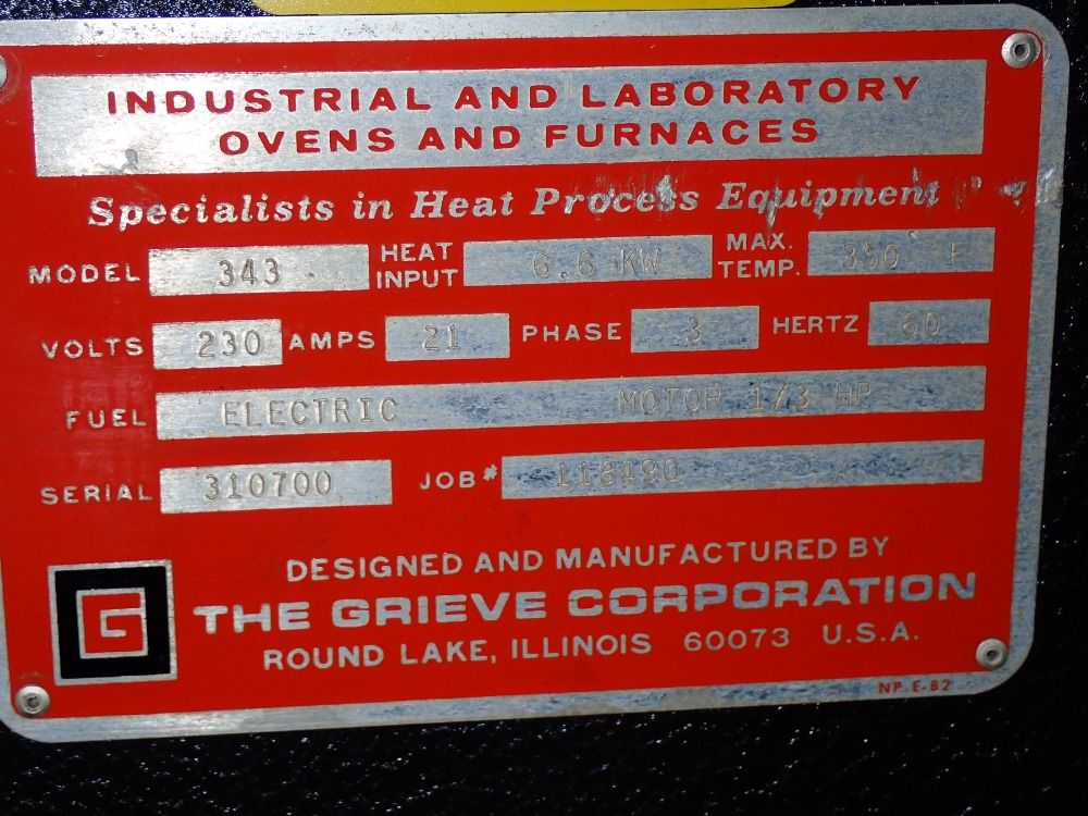 Grieve Electric Oven