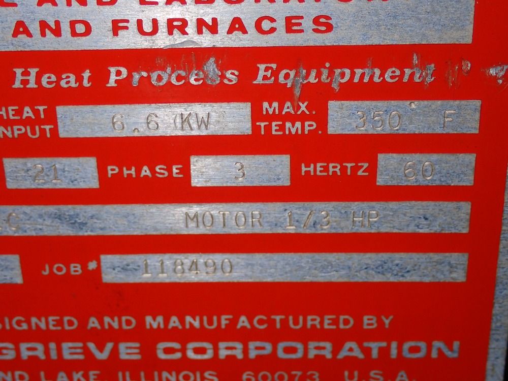 Grieve Electric Oven