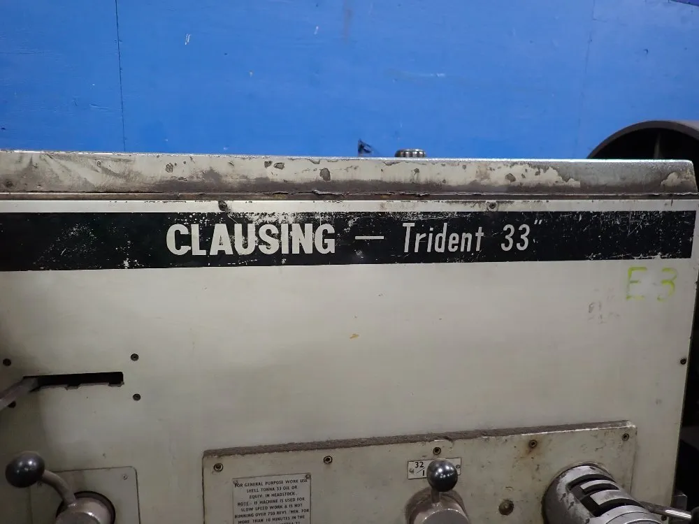 Clausing 41"/44" X 118" Trident 33" Gap Bed Lathe - Trident 33
