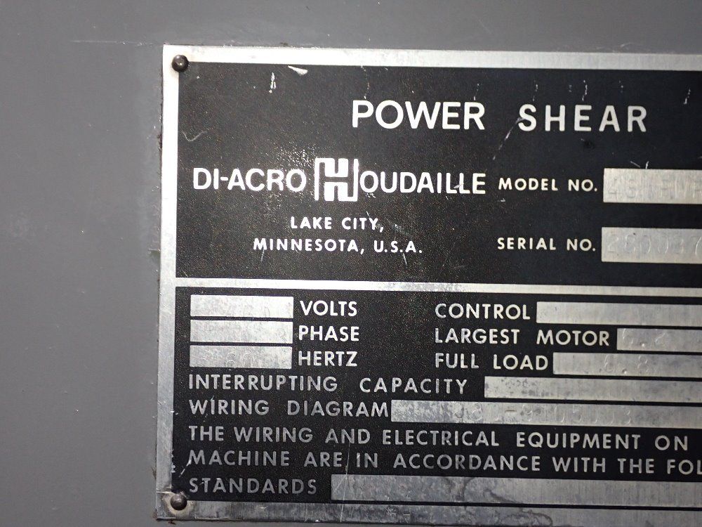 Di-acro 48" 48 Pwr Shear - 48 Pwr Shear