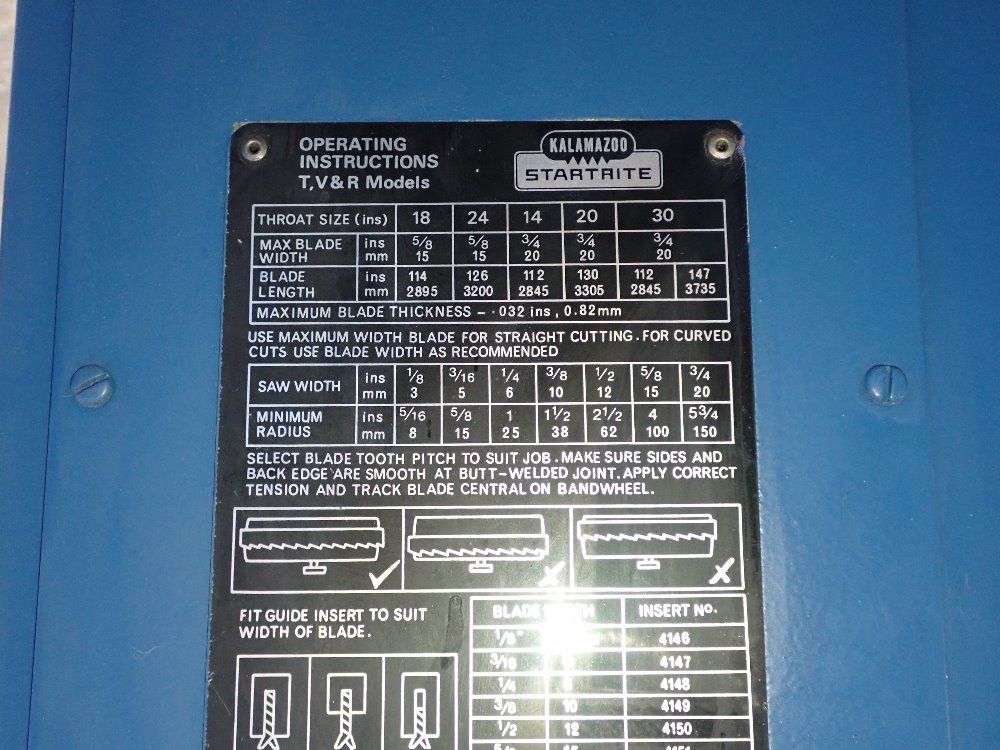 Kalamazoo 20" Startrite Vertical Band Saw - Startrite