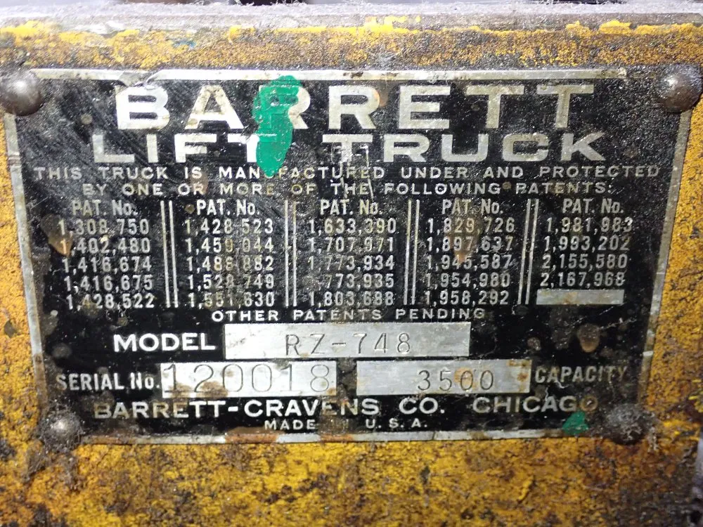 Barrett 3500 Lbs Die Lift - Rz-748