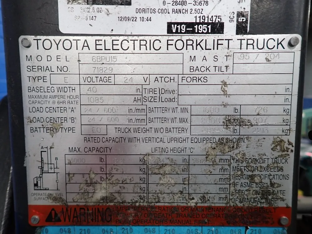 Toyota 3000 Lbs Order Picker - 6bpu15