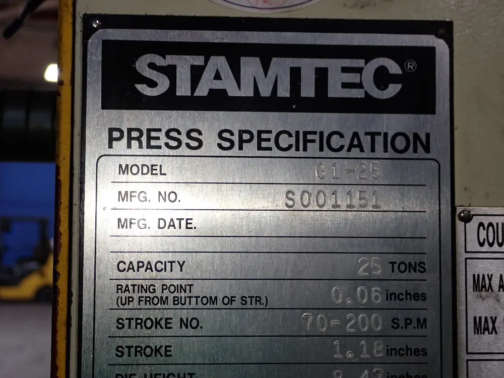 Stamtec Stamtec G125 Hydraulic Press