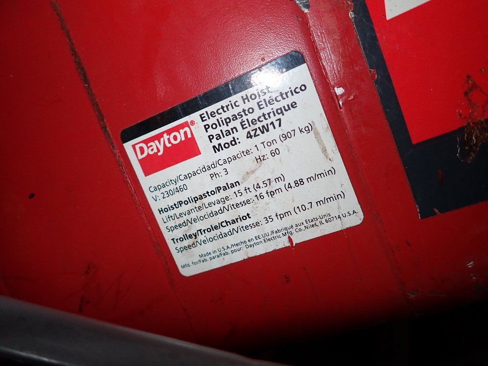 Dayton 1 Ton Electric Chain Hoist - 4zw17