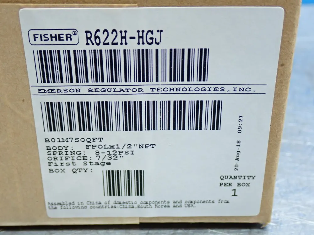 Fisher 250psig / 17,2bar Pressure Regulator 1st-stage Unit - R622h-hgj