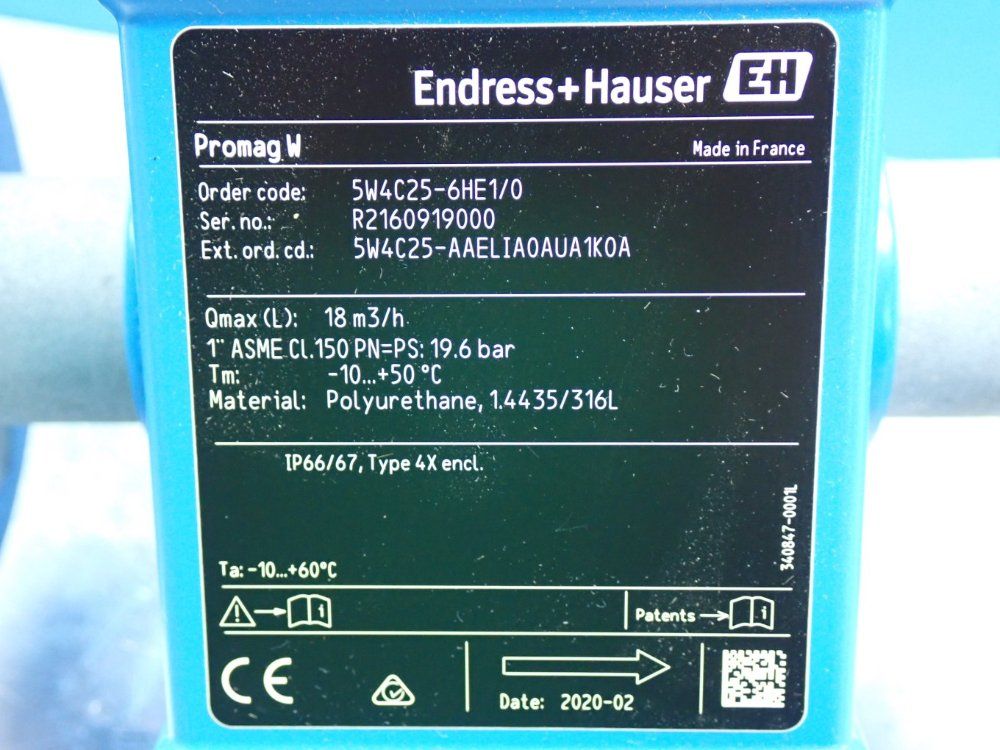 Endress+hauser Proline Promag W 400 Electromagnetic Flow Meter - 5w4c25-aaelia0aua1k0a