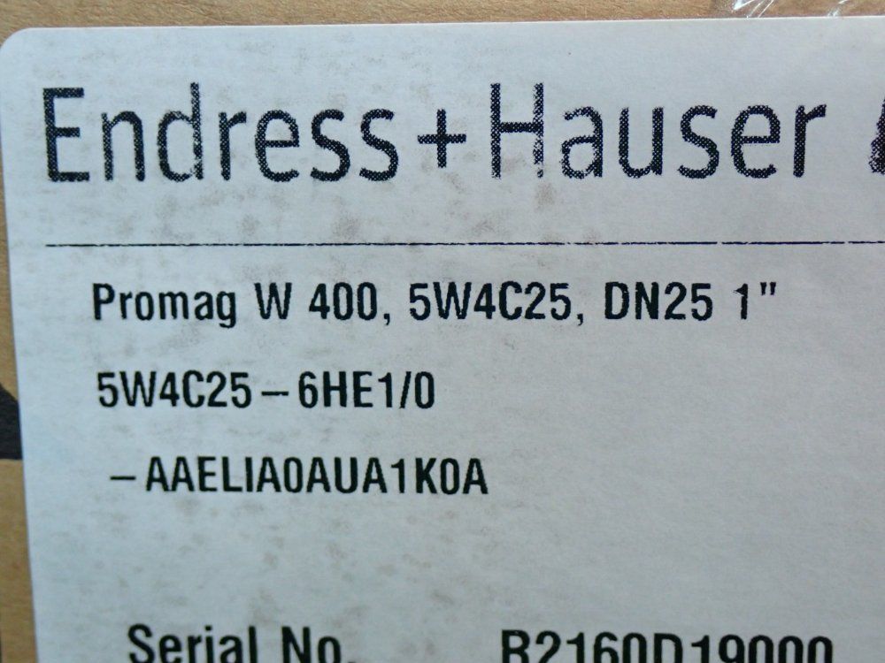 Endress+hauser Promag W 400 Electromagnetic Flow Meter - 5w4c25-aaelia0aua1k0a