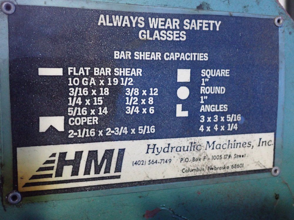 Hmi, Hydraulic Machincs Inc. Iron Worker - Hmi 42-20