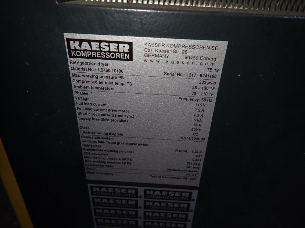 Kaeser Refrigerated Air Dryer - Tb 19