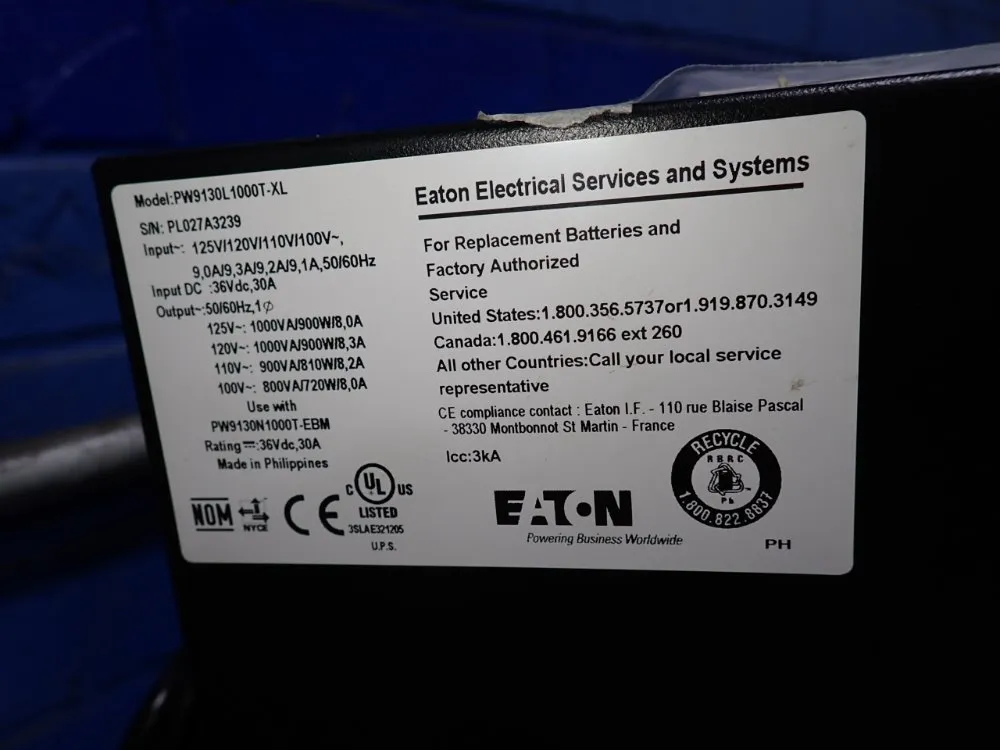 Eaton Power Supply - Pw9130l100t-xl